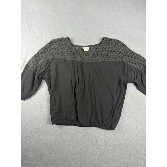 Ariat Tops - ARIAT WOMEN'S WESTERN BLACK LACE SLEEVE RAYON SHIRT MEDIUM LACE TRIM TOP